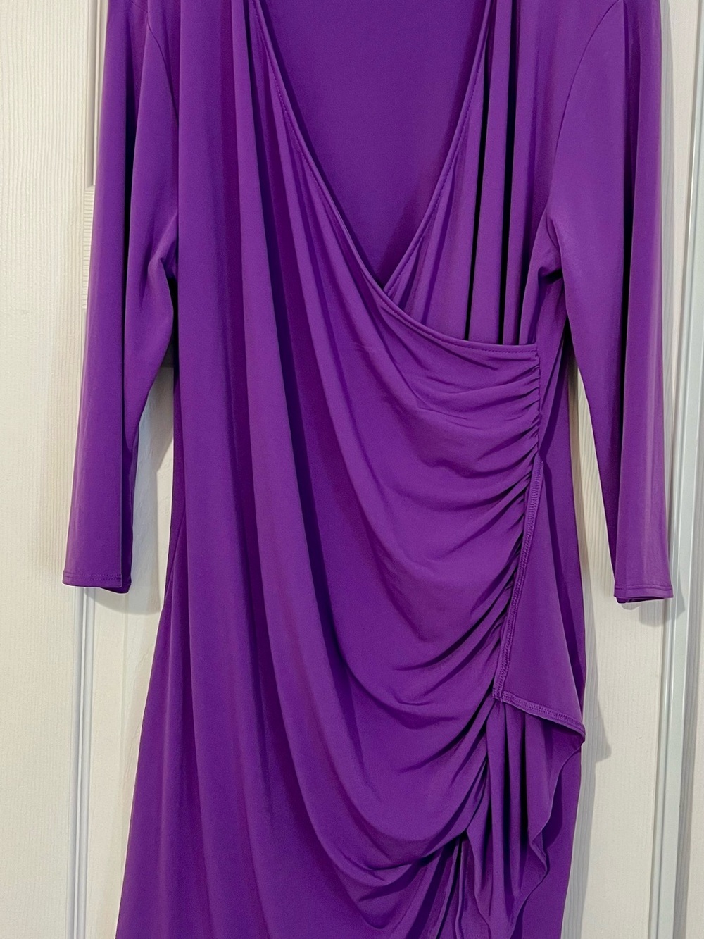Elegant Purple Draped Women's Dress size XXL